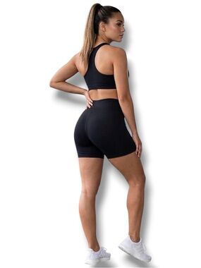 VS PINK High-Rise Black Biker Shorts Size Medium Active Gym